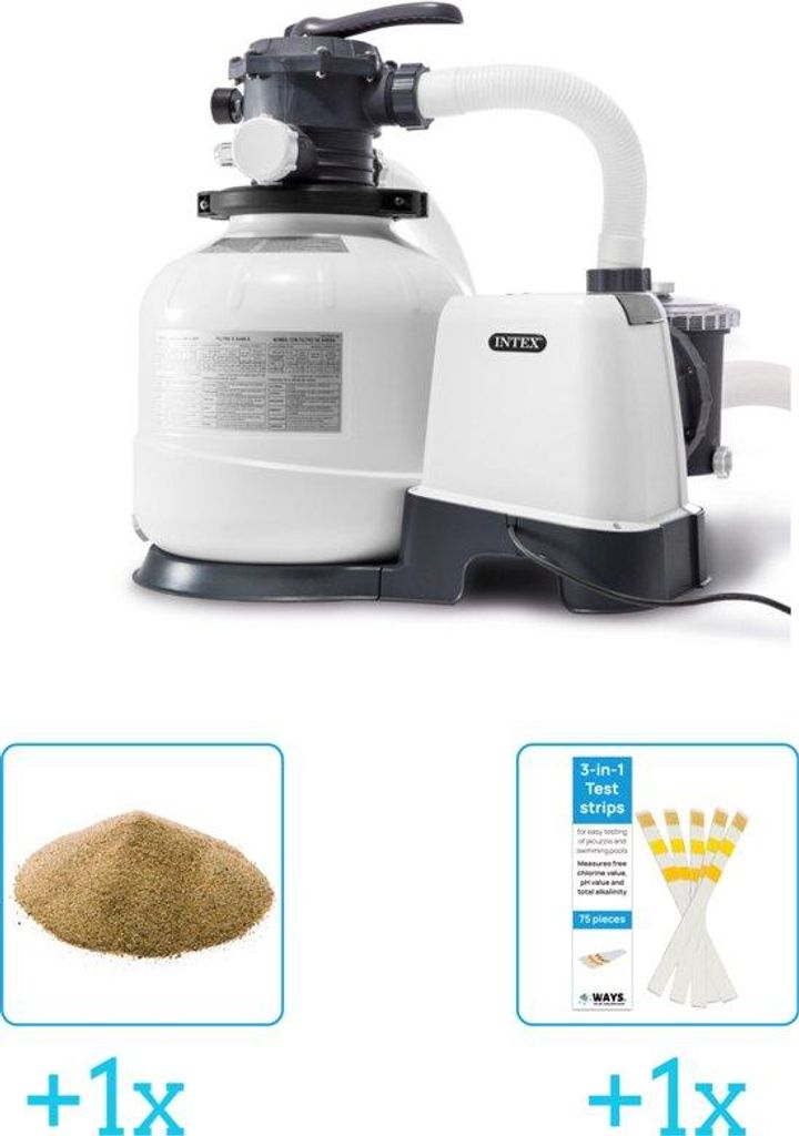 Sandfilterpumpe - SX2800 - 8000 Liter pro Stunde mit Sandfilter - 0,4/0,8mm - Schwimmbeckenzubehör - 25 kg