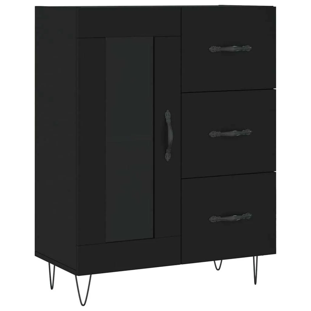 SYFAX™ Credenza Nera 69,5x34x90 cm in Legno Multistrato