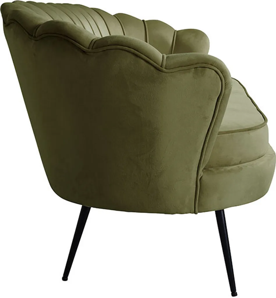 Canapé 3 places velours vert Nice - Durable, facile d'entretien et chic