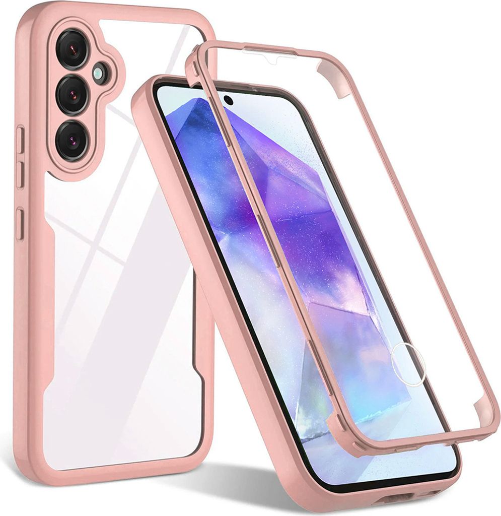 Techsuit ColorVerse 360 Hülle mit Schutzfolie für Samsung Galaxy S24 Plus - Rosa