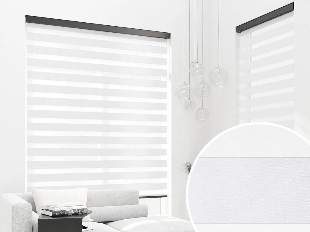 Store Jour Nuit Anti-Regard Blanc 125x220 cm avec Caisson Aluminium