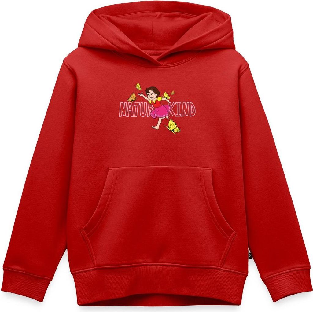 Spreadshirt Heidi Naturkind Schmetterlinge Kinder Premium Hoodie, 158/164 (12 Jahre), Rot
