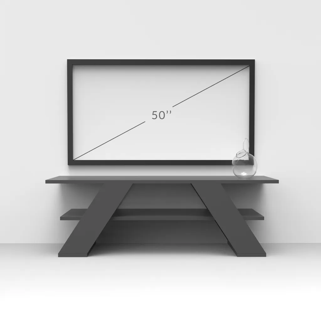 Petit meuble TV gris anthracite 120 cm Farfalla pour salon et studio