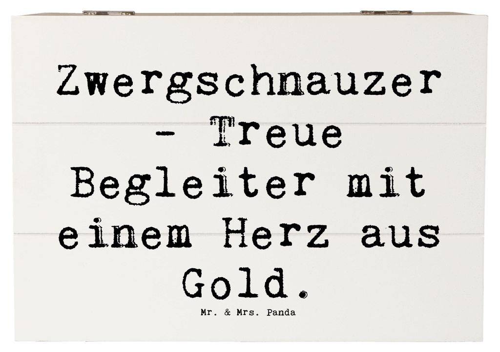 Mr. & Mrs. Panda Schatulle Spruch Zwergschnauzer Herz 22 x 15 cm - Weiß - Geschenk, treue Gefährten, Schatzkiste, Holztruhe, Kiste, Holzbox, Hund...