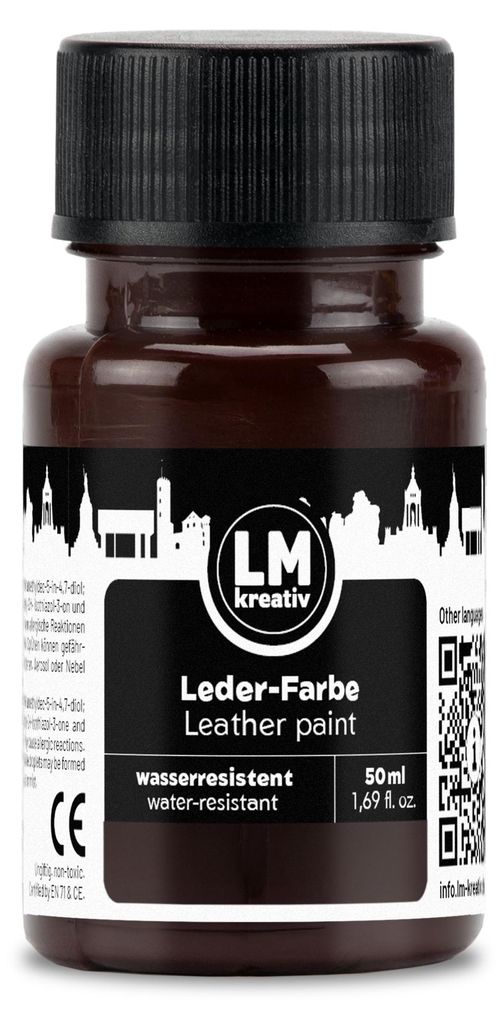 LM-Kreativ Lederfarbe 50 ml, Braun – für Glattleder & Produktbild 