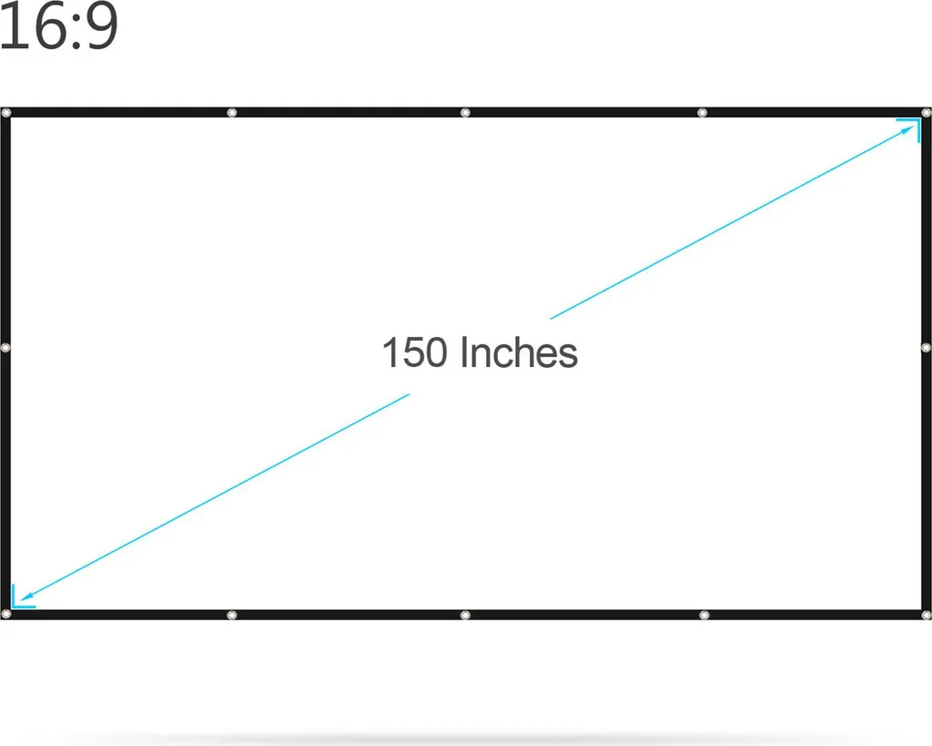 Écran de projection anti-pli 150 pouces 16:9 pliable pour intérieur