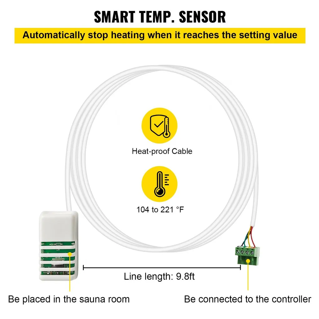 Programmateur pour Poêle de Sauna - Réglage Temps et Chaleur à Distance - 7