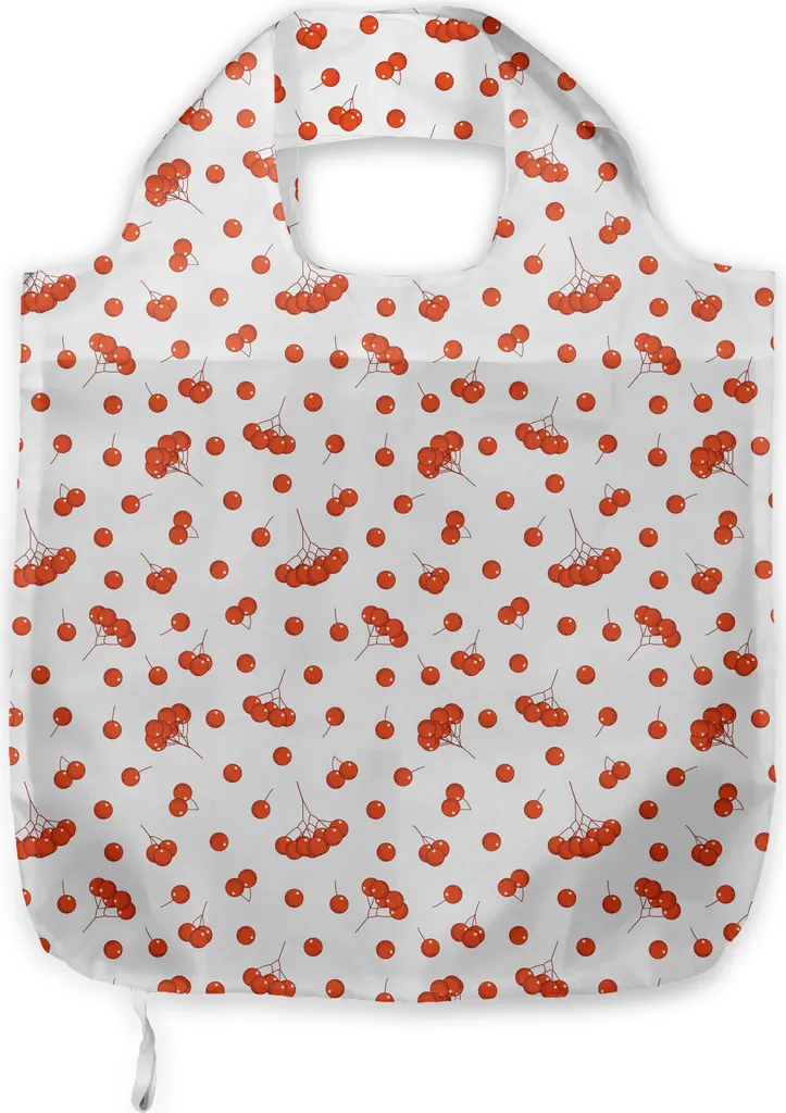 ABAKUHAUS Borsa in tessuto con motivo Juicy Ashberries, pratica borsa per la spesa quotidiana, Scarlet White