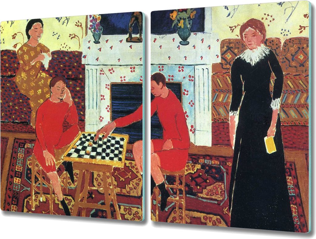 Coloray Kochplattenabdeckung Herdabdeckplatte 2x40x52 cm Hackbrett Schneidebrett Küchenbrett - Familie theist Henri Matisse