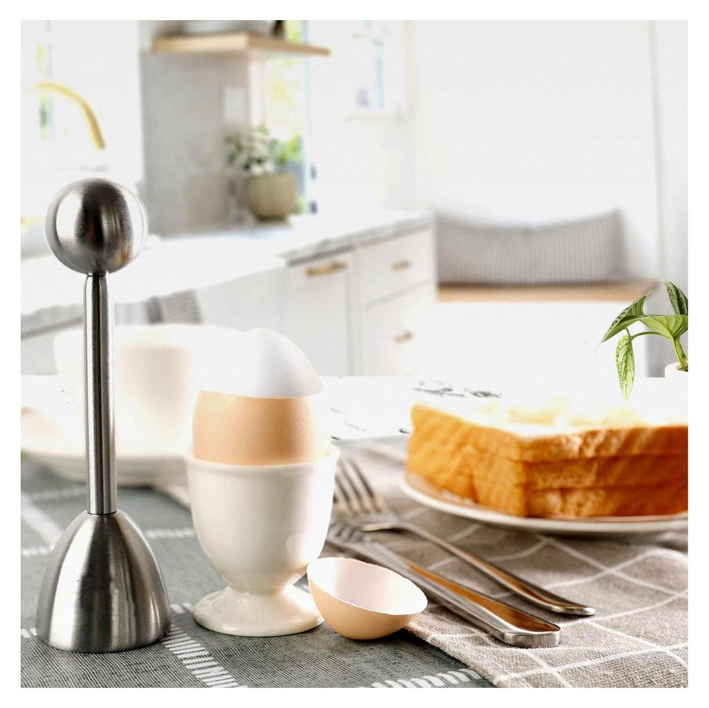 Eieröffner aus Edelstahl, Eierschneider und Eier Cutter für gekochte Eier, Eierschal-Abscheider für Frühstück und Küche