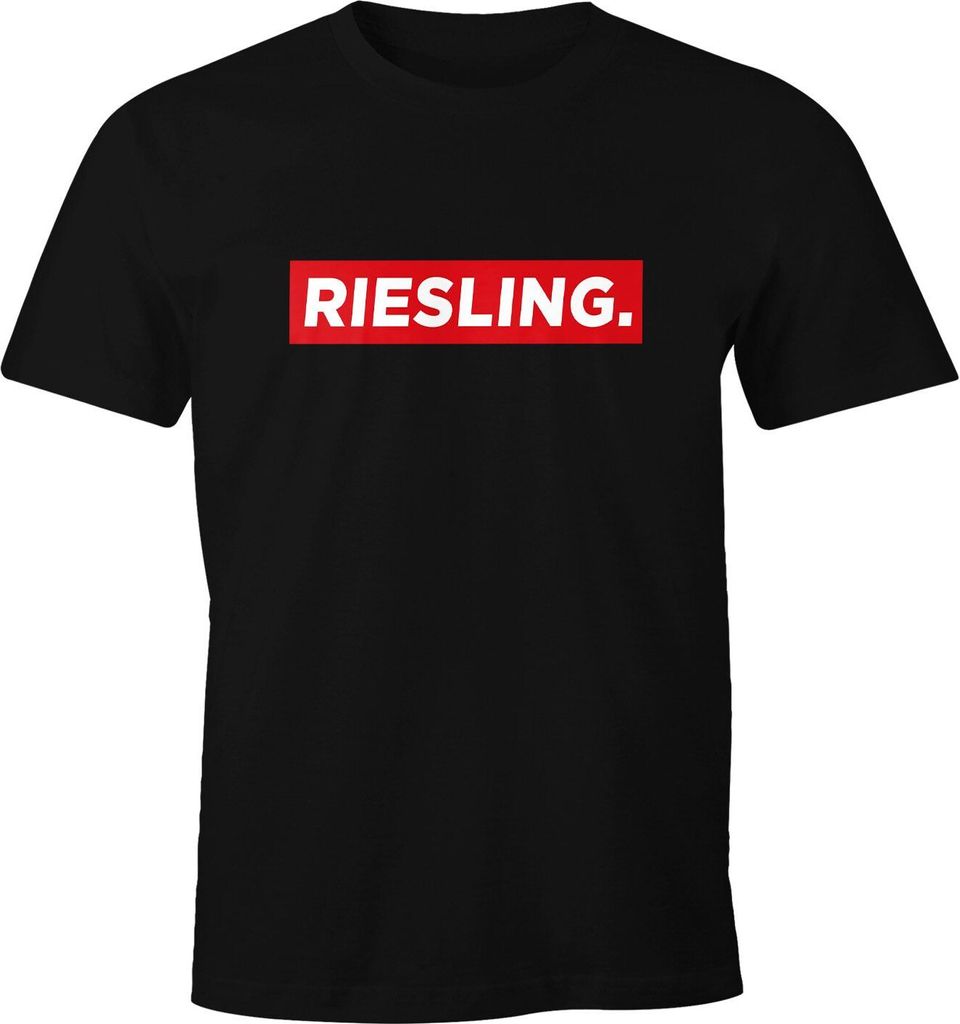 Herren T-Shirt Wein Riesling Parodie Geschenk für Weinliebhaber Fun-Shirt Spruch lustig Moonworks schwarz 5XL