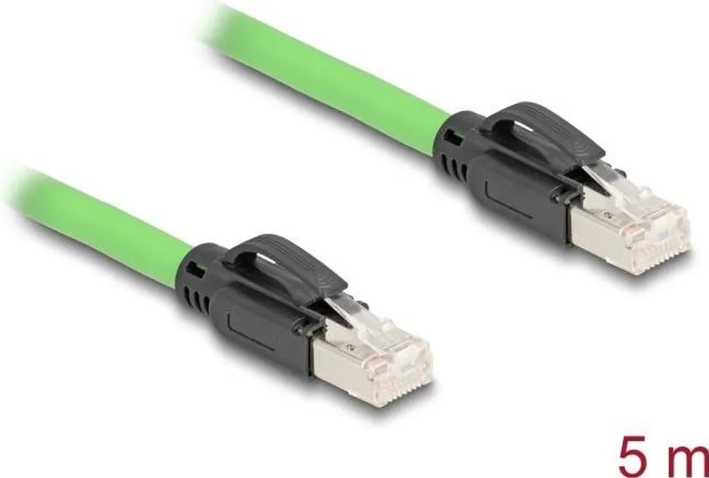 Câble Ethernet RJ45 Vert 5m CAT 6a SF/UTP - Cordon de Brassage Blindé Delock