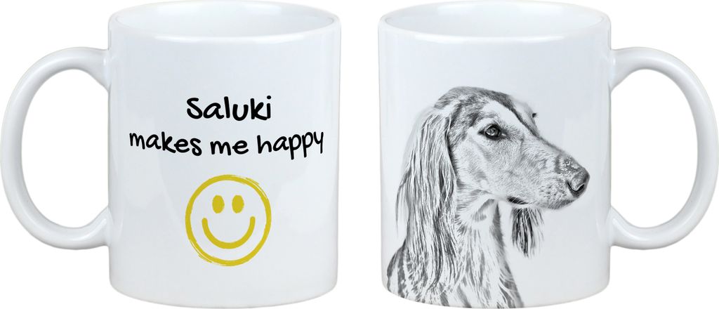 Saluki, Persischer Windhund I - Tasse mit Hund, fröhliche Tasse für Hundeliebhaber, personalisiertes Geschenk der Marke Art-Dog