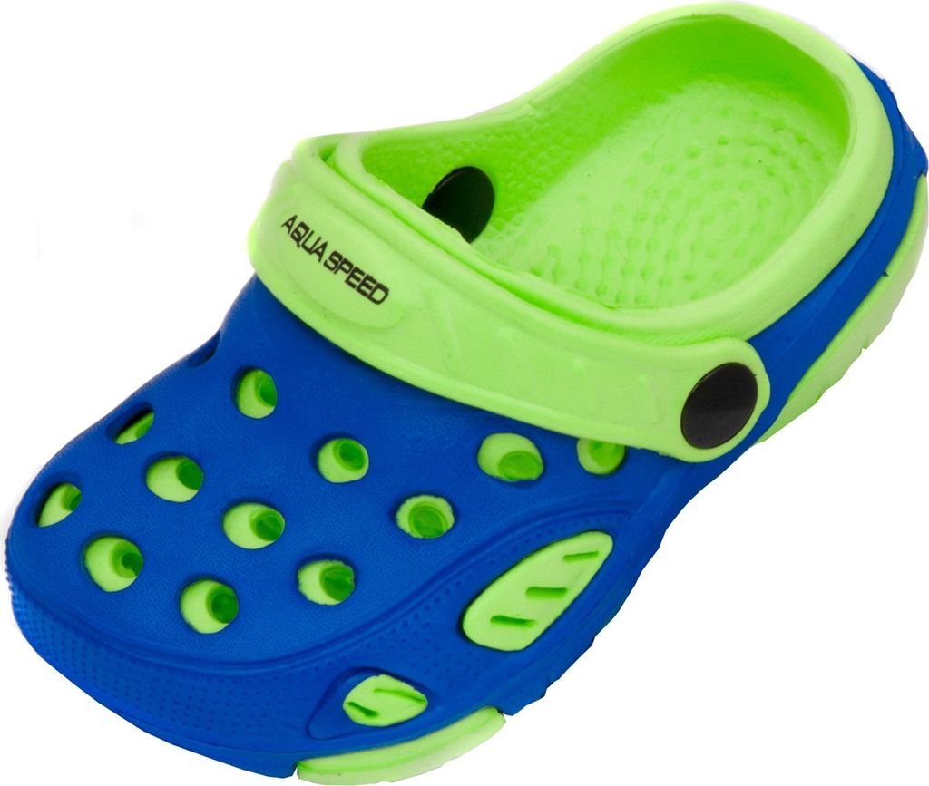 AQUA-SPEED Clogs Für Kinder Und Babys - Badeschuhe - Ideal für Strand, Pool Und Schwimmbad - #As Lido, 01 Blau/Grün, 20