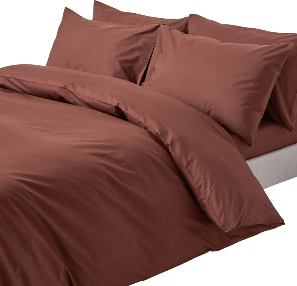 HOMESCAPES biancheria da letto marrone 200 fili, 260 x 220 cm