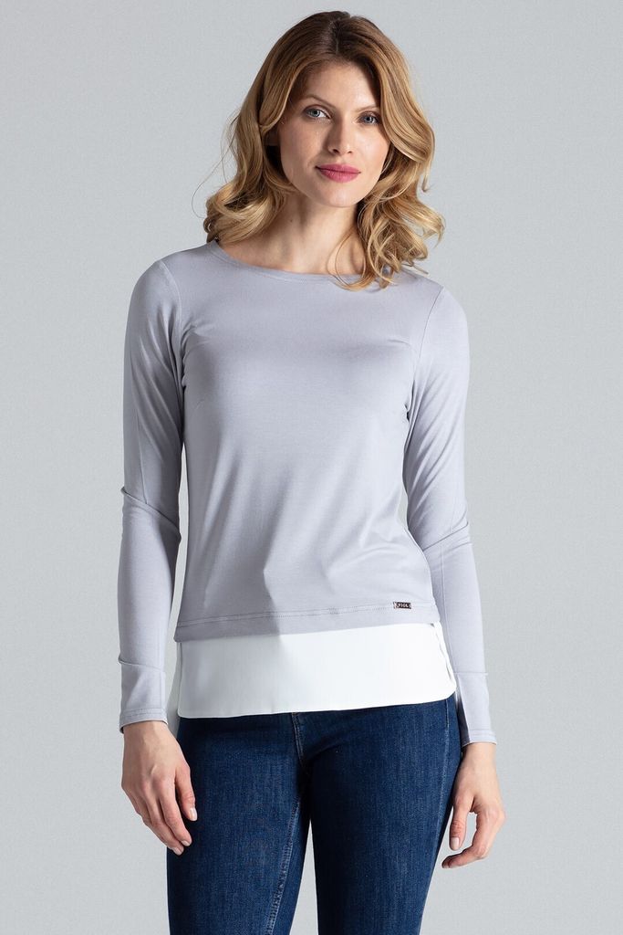 Figl Langarm-T-Shirt für Frauen Eiree M374 grau M