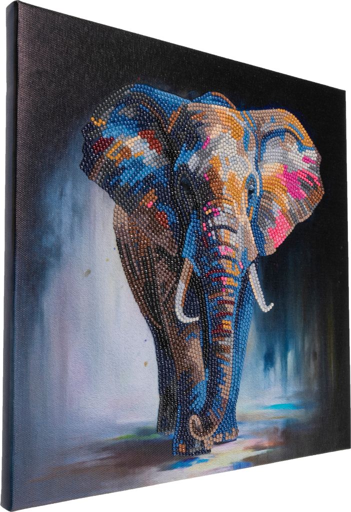 Crystal Art Baby-Elefant Bastelset – DIY Strass-Karte 18x18 Cm Mit Kristallen, Zauberstift & Umschlag