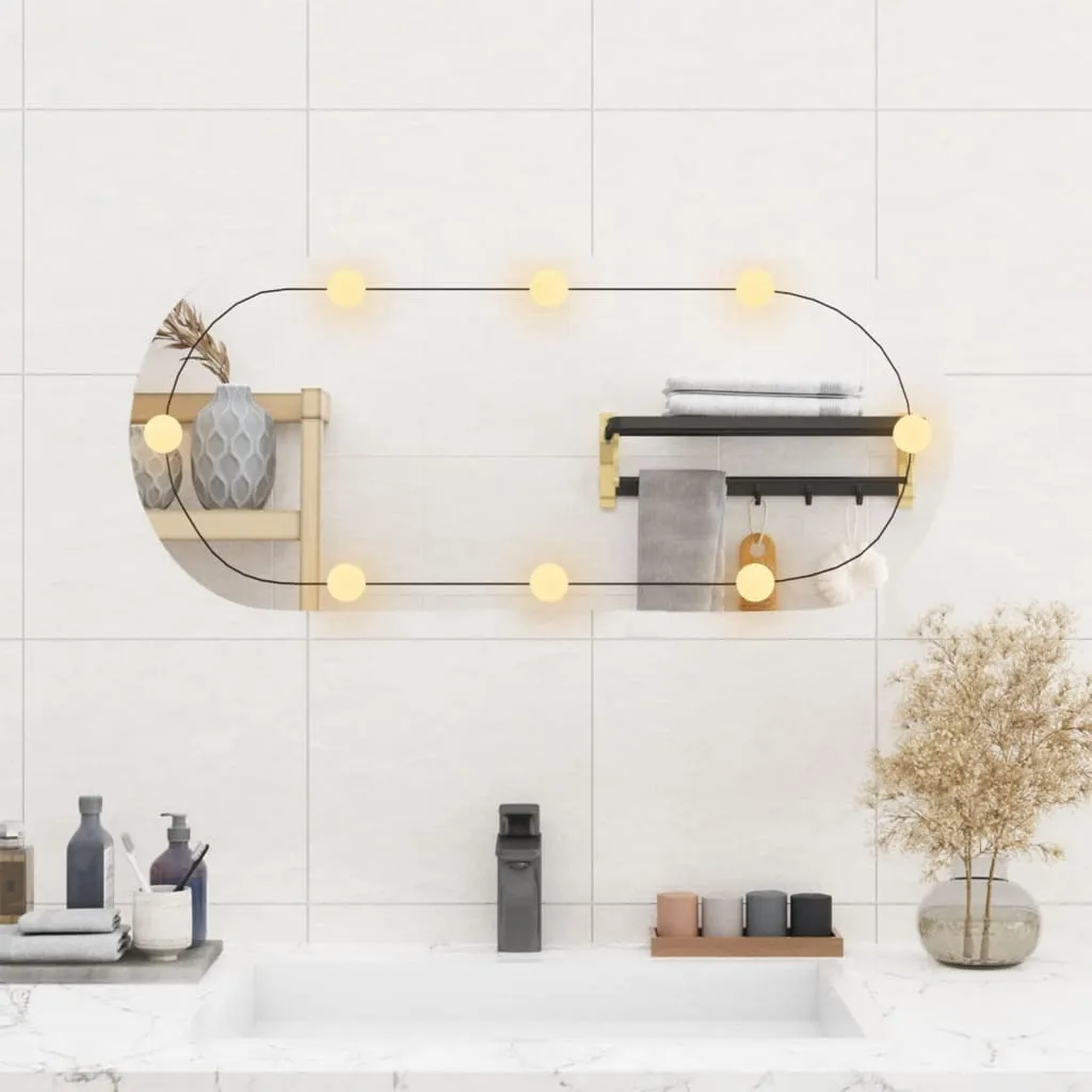 Specchio Parete LED Ovale 35x80 - Illuminazione d'Atmosfera Luxury
