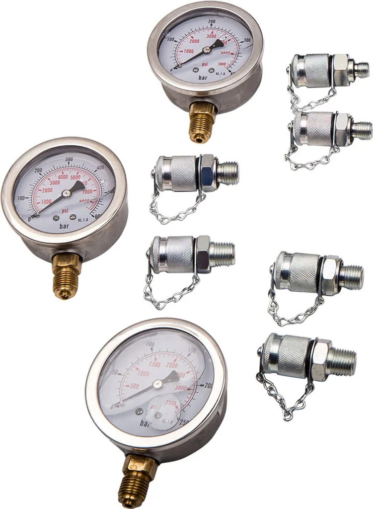 Testeur de pression hydraulique 600 bar avec flexibles et raccords pro - 4