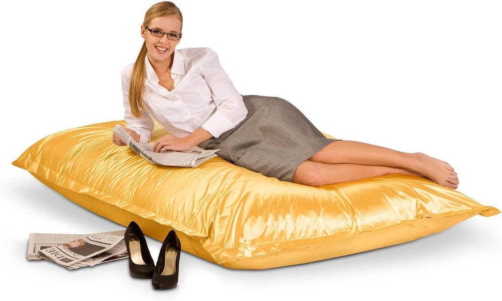 Smoothy® XXL Zitkussen Metallic Editie Goudgeel, 140x180 cm Productafbeelding 