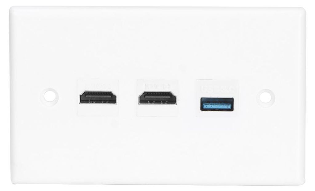 2 HDMI-Anschlüsse + USB 3.0-Anschluss, US-Standard-Wandplatte für Zuhause