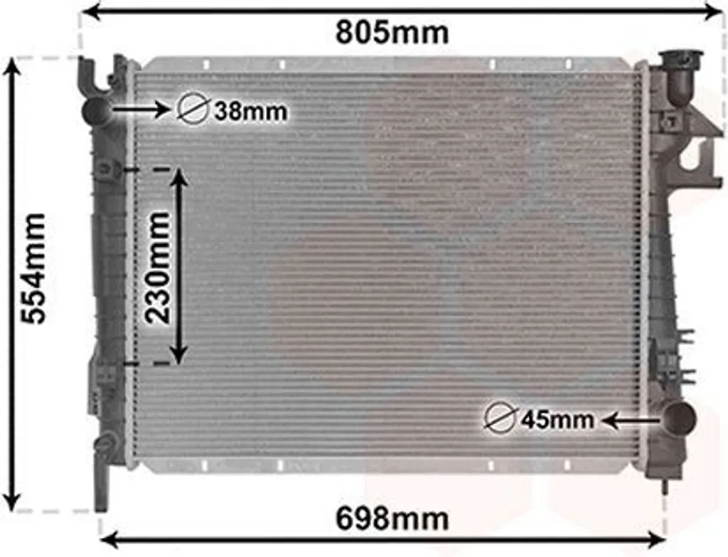 Radiateur moteur robuste DODGE RAM 1500 VAN WEZEL 20012703 aluminium