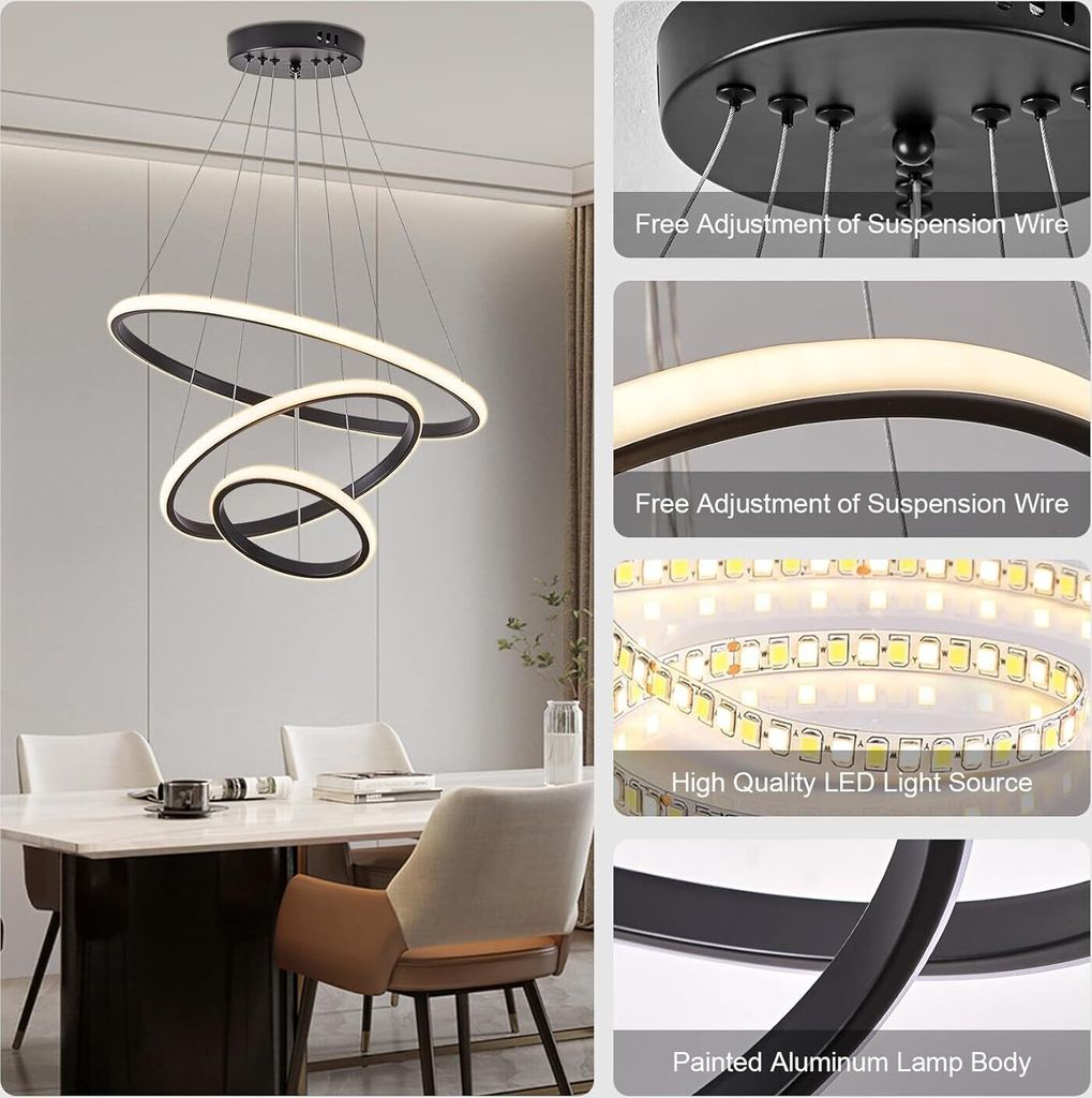 Pendelleuchte LED Hängelampe Esstisch,65W LED Hängeleuchte Produktbild 3