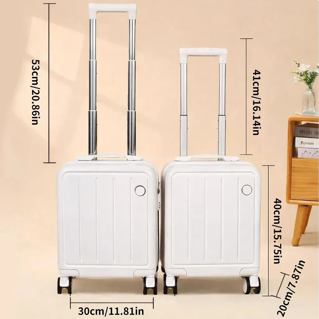 Bagage à main rigide en ABS blanc de 35cm avec poignée télescopique - 3