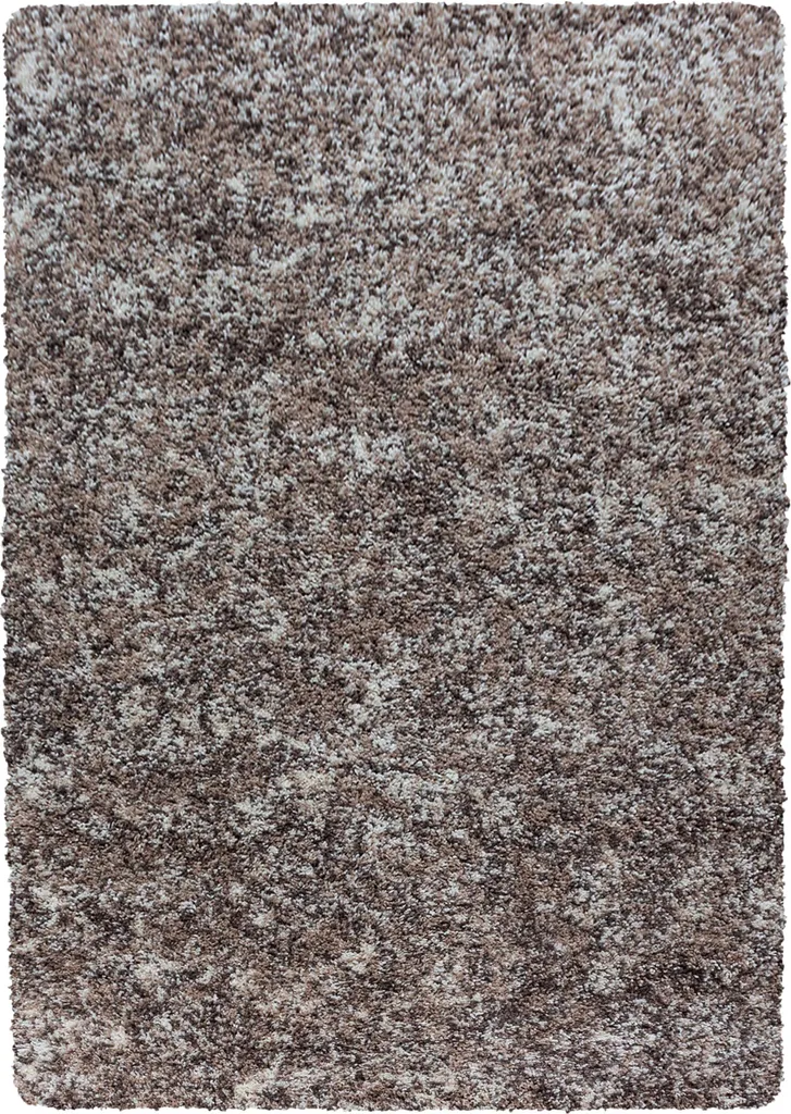 Teppium Tapis Shaggy 80x150 cm Beige Chiné - Poils Doux et Moelleux