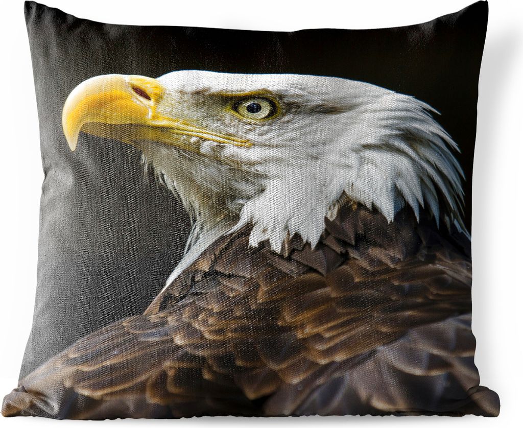 MuchoWow Outdoor Kissen - Adler - Vogel - Gelb - 50x50 cm - Wetterfest - Lounge Kissen - Komfortabel - Kissen mit Bild