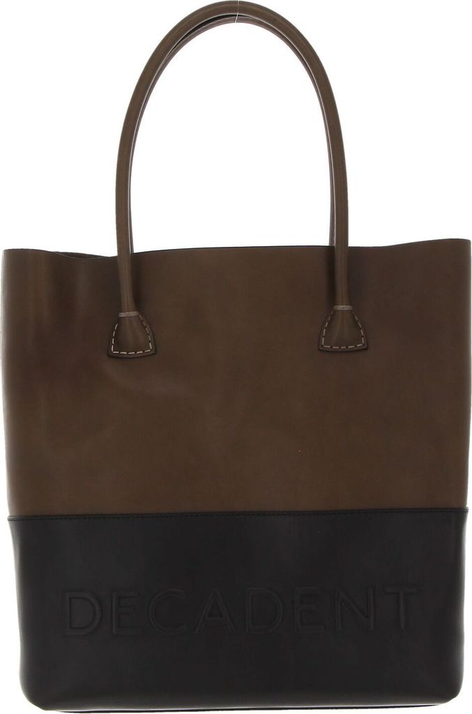 DECADENT Leder Schultertasche Shopper Lori Tote Olive / Black grün schwarz
