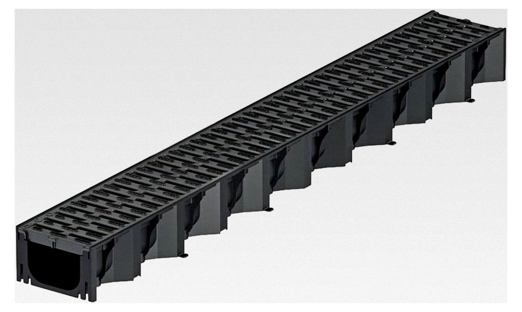 1m Hexaline 2.0 Entwässerungsrinne mit Microgrip Stegrost