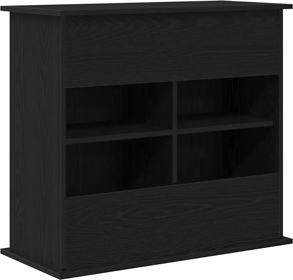 Supporto Acquario Rovere Nero 81x36x73 cm - Mobile Robusto in Legno
