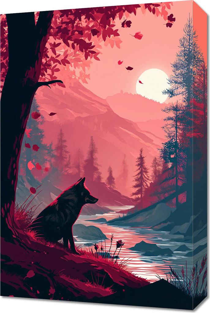 Bild 40x60cm Wolf Am Waldrand