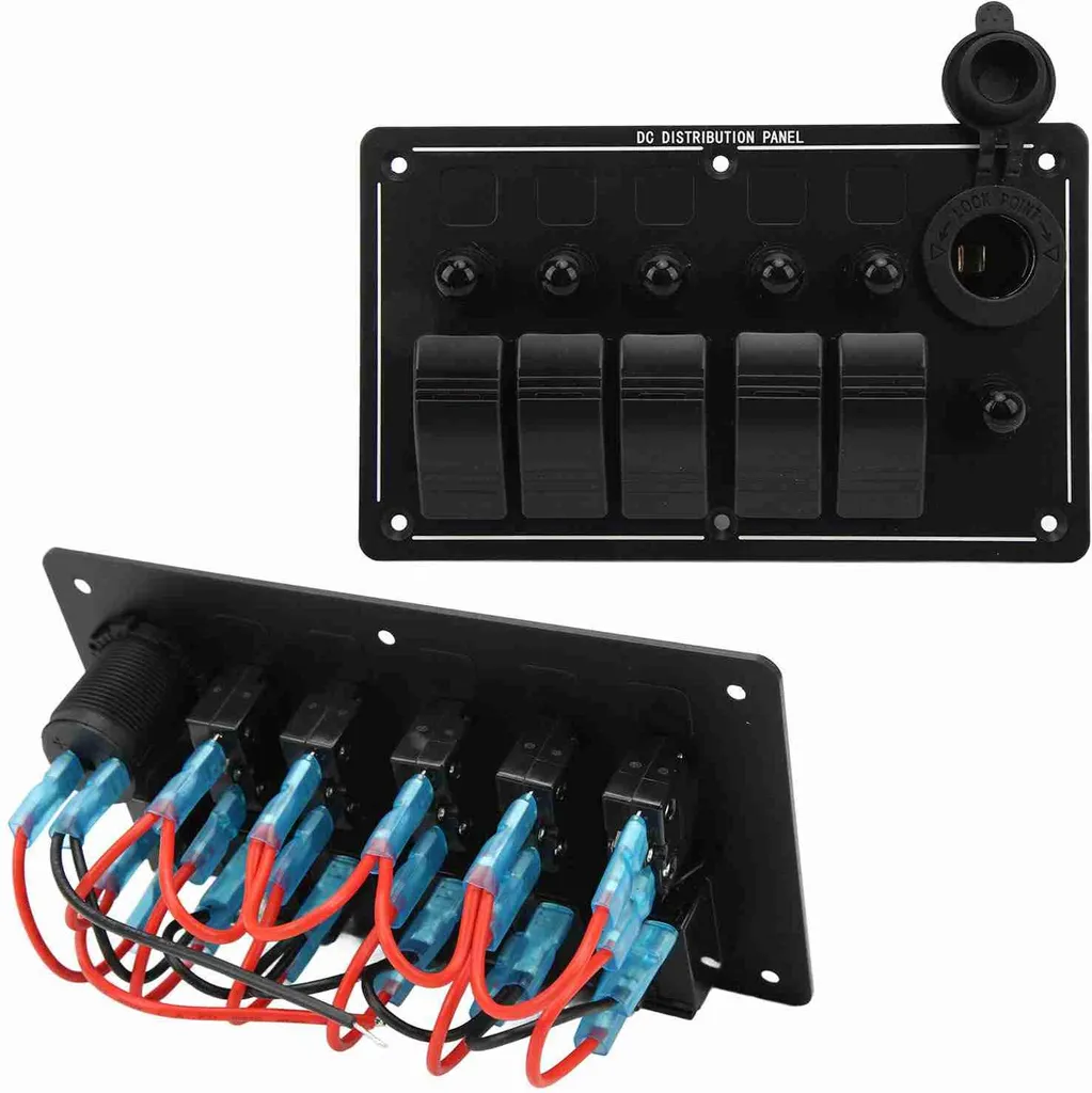 Panneau de commutation 5 interrupteurs LED rouge pour tableau de bord - 3