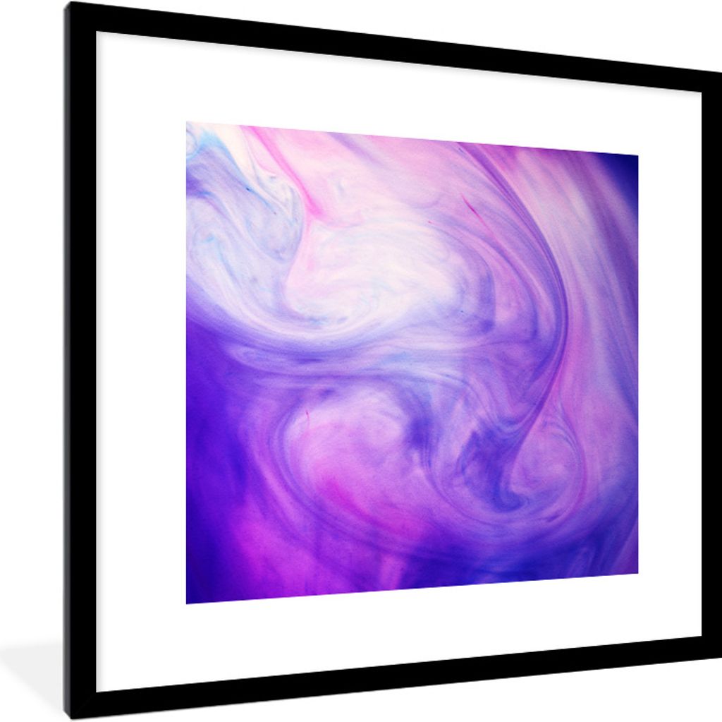MuchoWow Gerahmtes Poster Malerei - Abstrakt - Design 40x40 cm - Poster mit Schwarzem Bilderrahmen Wandposter Rahmen Foto Bilder - Poster - Plaka...