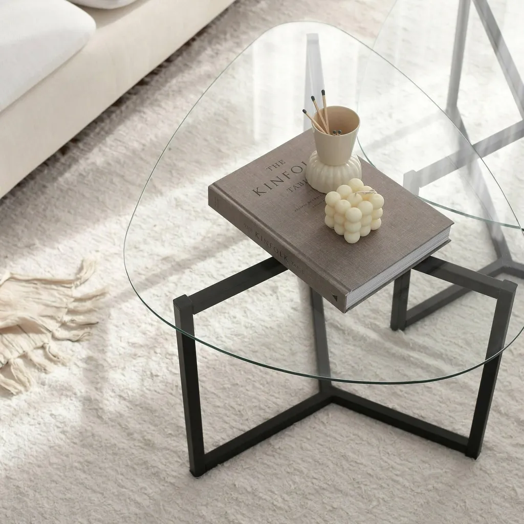 Table Basse de Salon Noire Flora - Mobilier Modulable au Style Graphique - 8