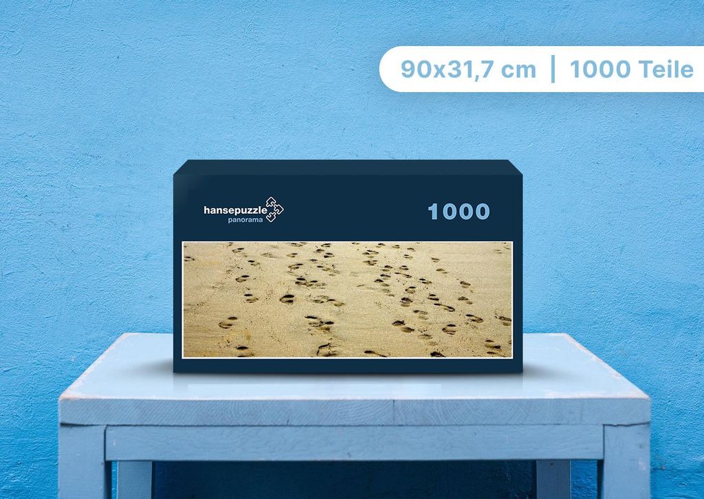 hansepuzzle 97457 - Fußabdrücke Puzzle, 1050 Teile, Natur, 60,0 x 46,0cm mit hochwertiger Aufbewahrung, Kartonbox und wiederverschließbarem Beutel