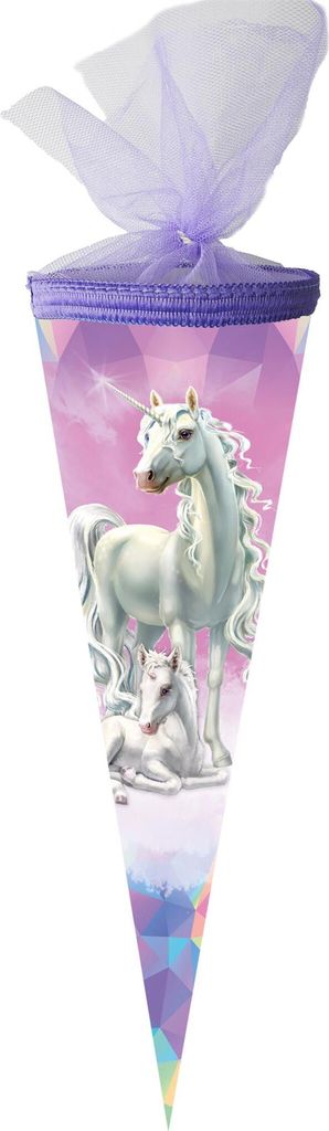 Nestler Schultüte Tüllv. 50 cm rund EinhornMärWald Produktbild 