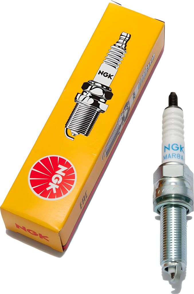 NGK Zündkerze LMAR8A-9 entstört, 26,5mm besonders langes Gewinde Ø 10,0mm, 4313 kompatibel mit
