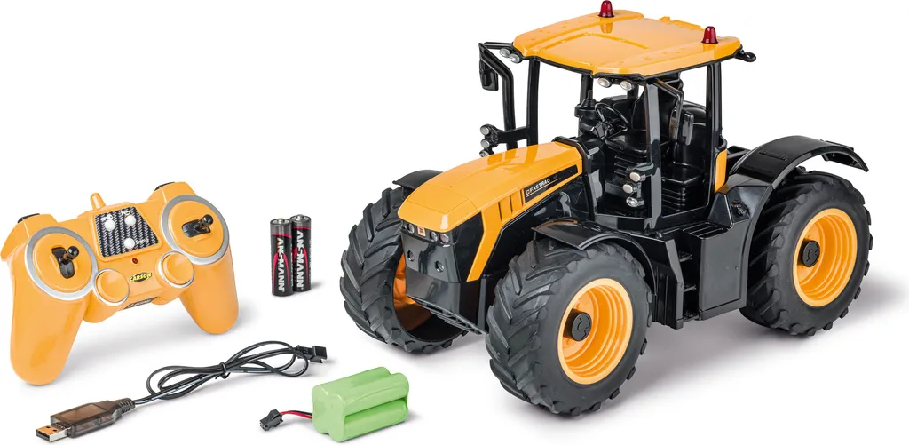 JCB Tracteur RC avec Remorque 1:16 - Modèle Échelle avec Sons et LED