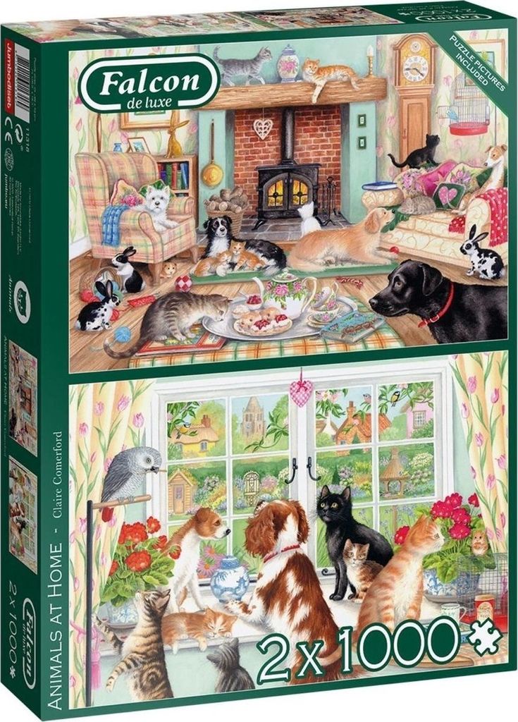 Falcon de Luxe Tiere zu Hause 2-Pack-Puzzle-Puzzle - 1000 Produktbild 