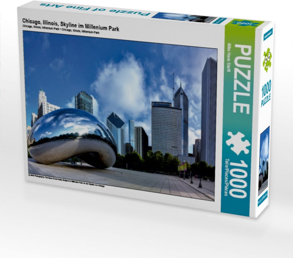 Calvendo Chicago, Illinois, Skyline im Millenium Park 1000 Teile Puzzle quer 640x480mm, Hans Steffl Mike; 7455822