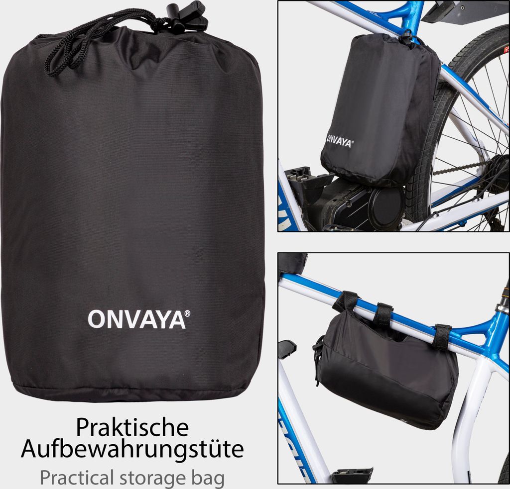 HENMI Fahrradabdeckung Für 2 Fahrräder Wasserdicht 420D, Fahrradgarage