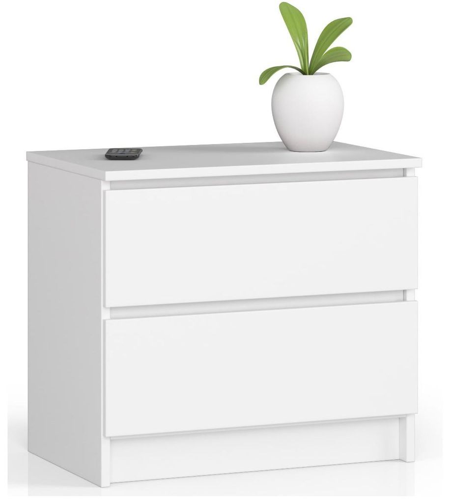 Commode avec deux tiroirs, 60x40x55cm, salon, chambre à Image du produit 