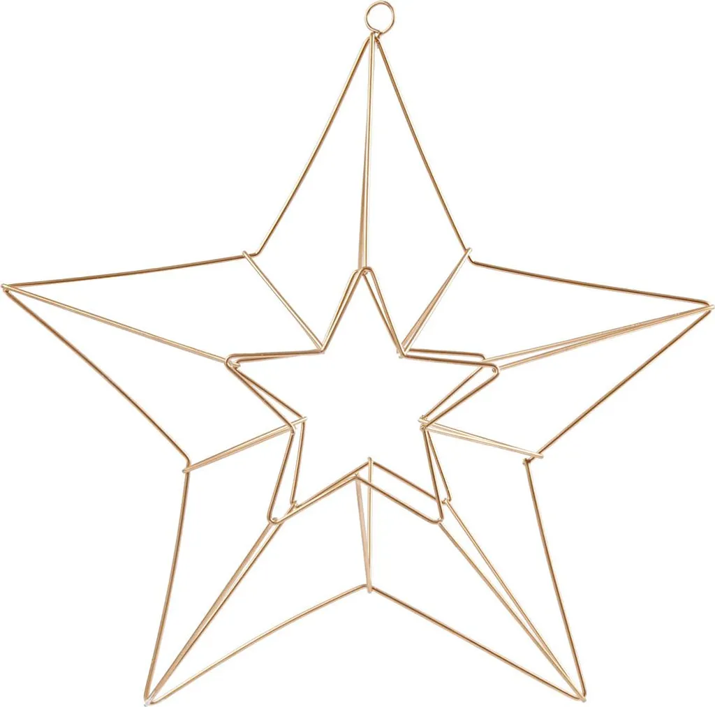 Stella in Ottone Pregiato 34x30 | Ornamento Esclusivo per Interni