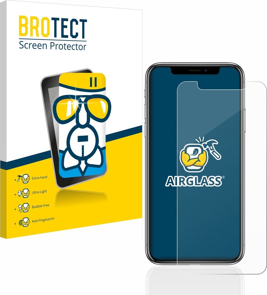 BROTECT Schutzglas für Apple iPhone X / Xs / 11 Pro Schutzfolie Panzer Folie Glas Display Schutz klar