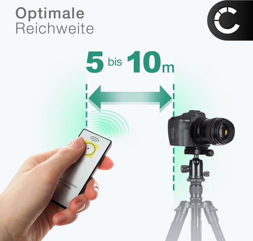 CELLONIC Fernauslöser kompatibel mit Nikon D5100, D5200, D5300, D3200, D800 Fernbedienung, Wireless Infrared Shutter Release