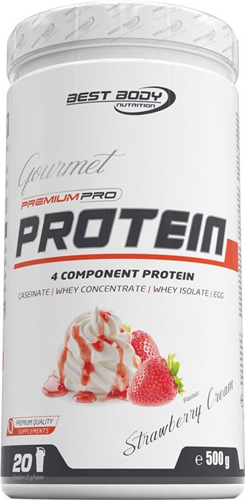 Best Body Nutrition - Gourmet Premium Pro Protein - 500 g Dose, 1 x 500 g Dose, Geschmack: Strawberry Cream