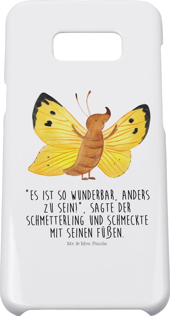 Mr. & Mrs. Panda Samsung Galaxy S8 plus Handyhülle Schmetterling Zitronenfalter - Weiß - Geschenk, Handy Case, Fakt, Motivation, Schmetterlinge, ...